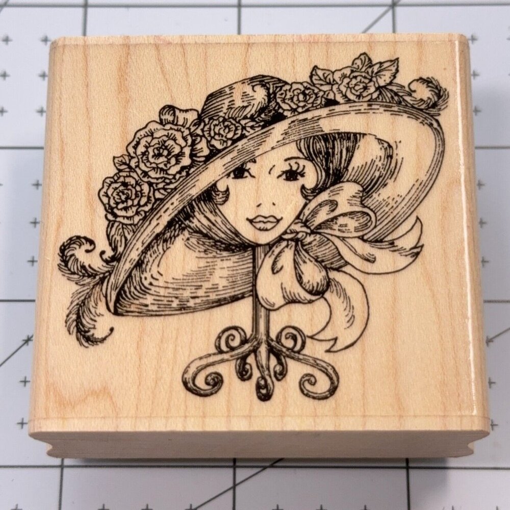 Southern Splendor Rubber Stamp Stampabilities F1101 Sophisticated Women Hat